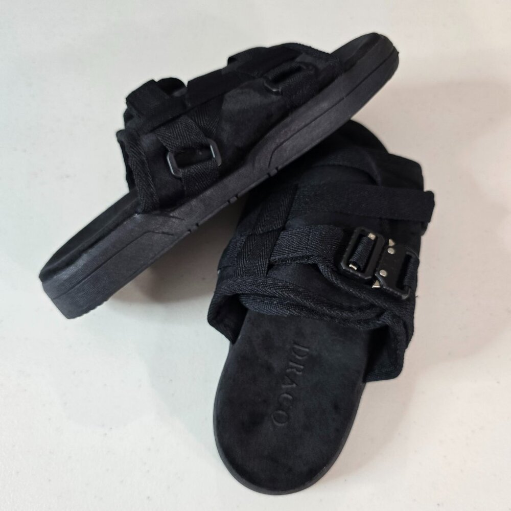 DRACO Slides Size 7-8 7.5 Men's Phantom Black Remastered Slide Sandals Shoes NEW - Picture 3 of 10